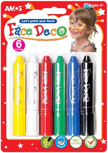 Picture of FACE PAINT CRAYONS X6 COLOURS